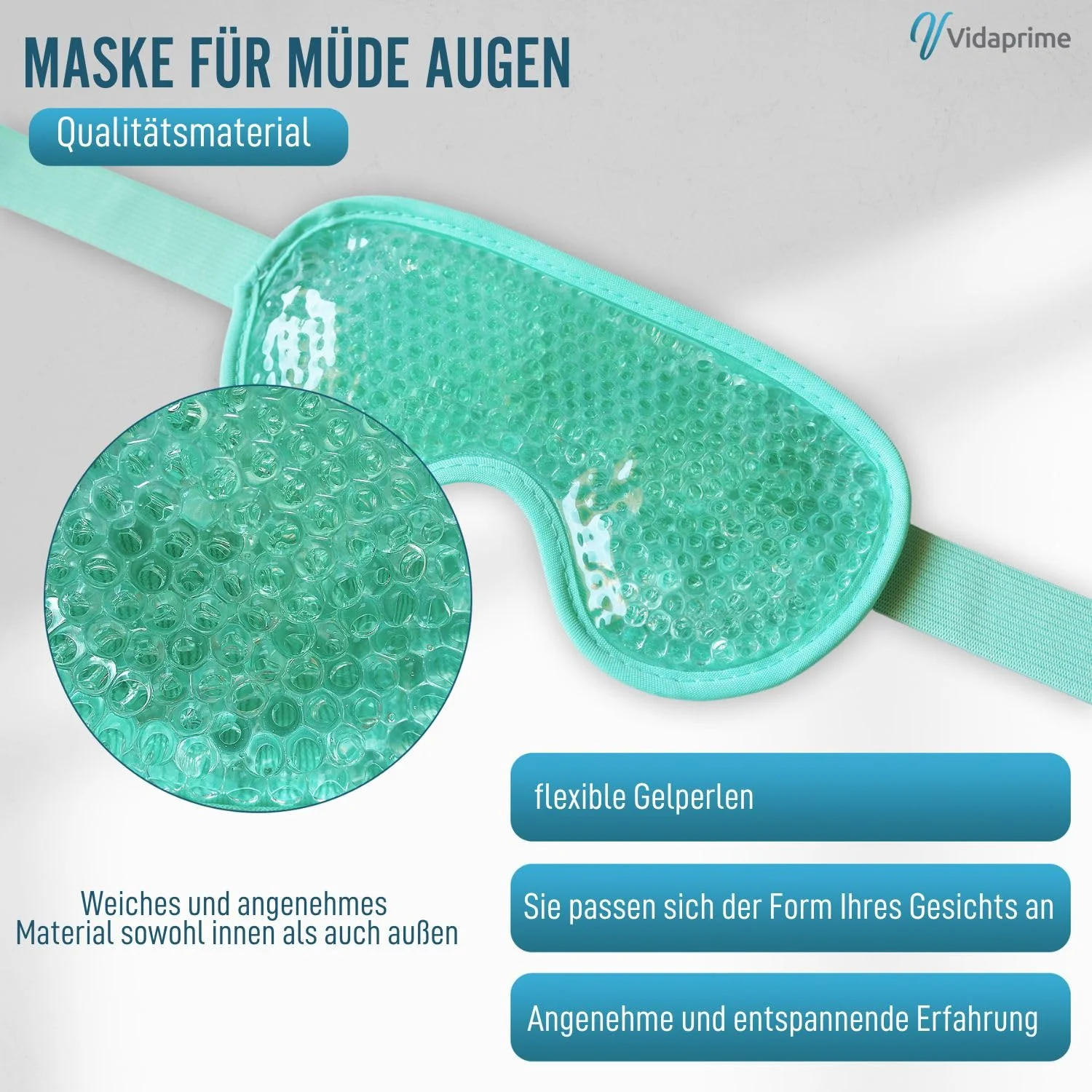 Kühl- und Wärme-Gelmaske mit verstellbarem Band für die Augen - Image 3