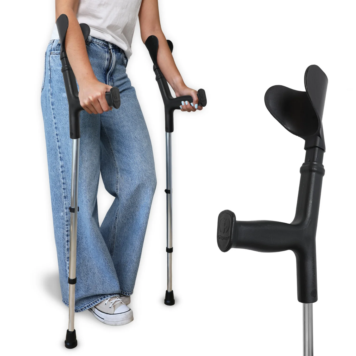 Pack 2 Höhenverstellbare orthopädische Gehhilfen | Duo Unterarmstützen - Image 8