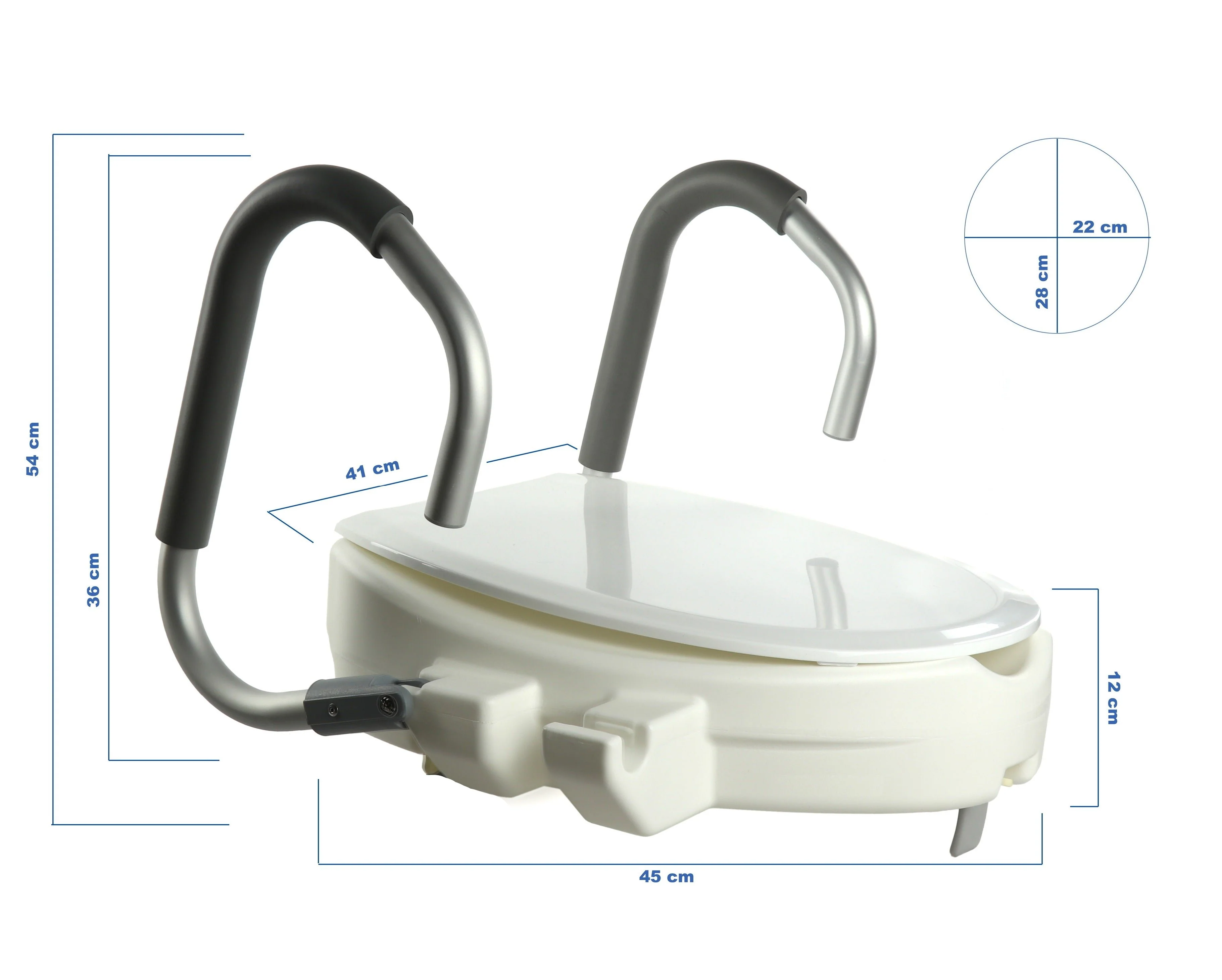 WC-Erhöhung 12 cm mit klappbaren Armlehnen - Image 3